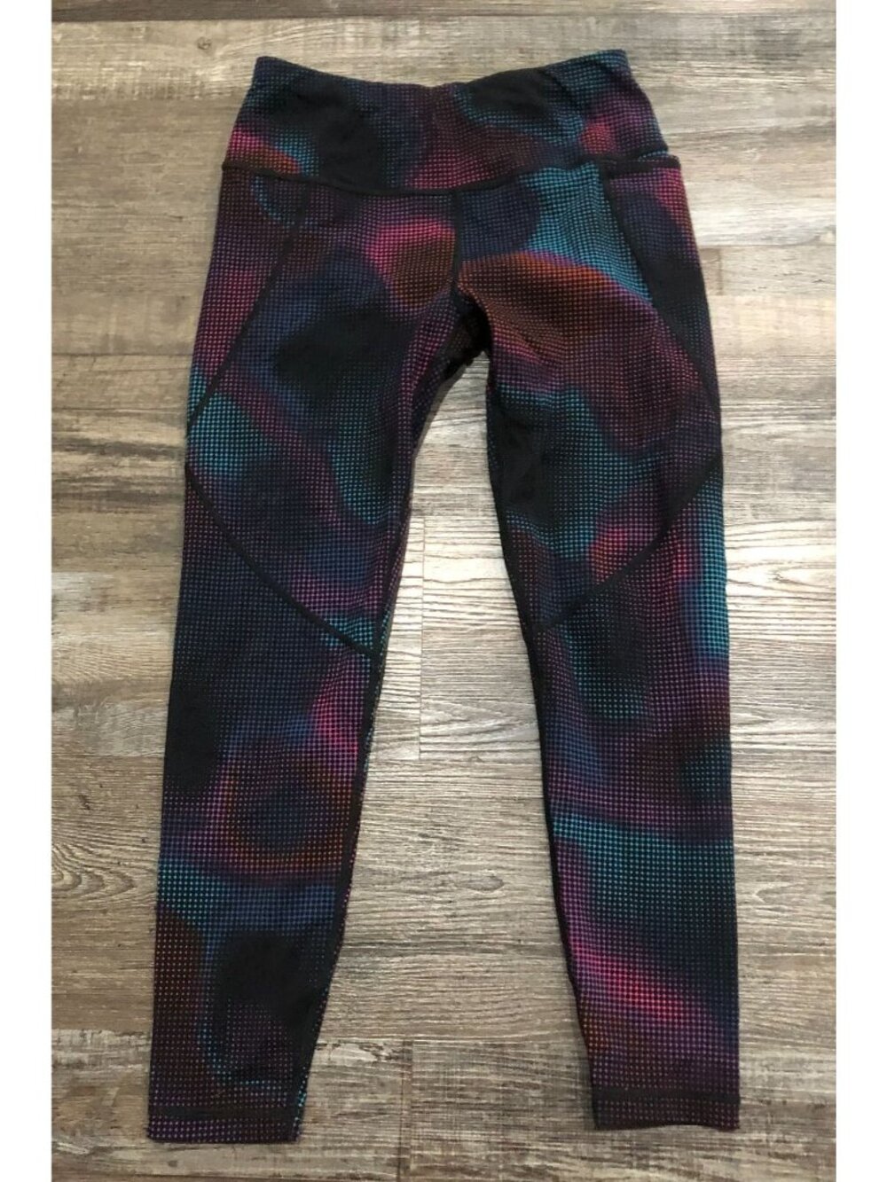 Sweaty Betty Power Pocket Workout 7/8 Leggings Size 6 Purple Abstract